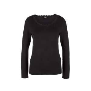 Black Label women's black sweater with decorative neckline - Women's Sweater