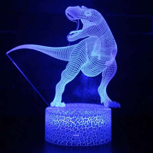 Lampă LED 3D Dinozaur, 7 culori schimbătoare, Decor pentru camera copiilor, Lampă T-Rex