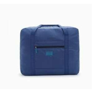 Blue foldable travel bag, perfect for carrying clothes, shoes, and other essentials - Travel Bag