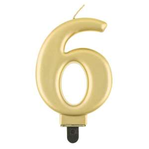 Gold number 6 birthday candle - Amscan Birthday Candle & Cake Topper