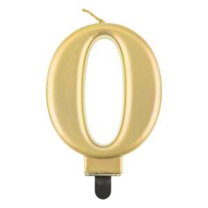 Gold number 0 candle, birthday cake candle - Amscan Birthday Candle & Cake Topper