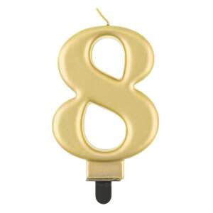 Gold number 8 candle - Amscan Birthday Candle & Cake Topper