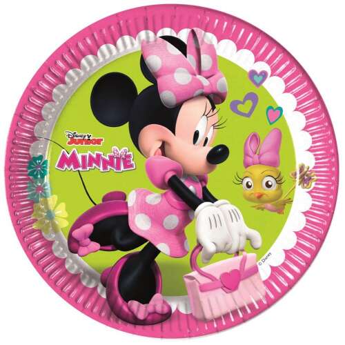 Disney Junior Minnie Mouse 8 sztuk 23 cm talerzy papierowych, różowe w kropki