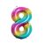 Rainbow Foil Balloon Number 8, 85cm