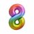 Rainbow Foil Balloon Number 8, 85cm