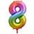 Rainbow number 8 foil balloon, 85 cm