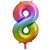Rainbow number 8 foil balloon, 85 cm