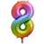 Rainbow number 8 foil balloon, 85 cm