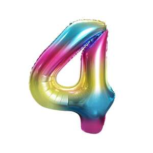 Rainbow Number 4 Foil Balloon - 85 cm - Balloon