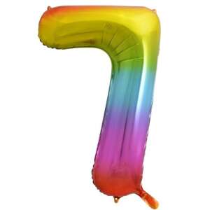 Rainbow Number 7 Foil Balloon, 85cm, Party Decoration - Balloon