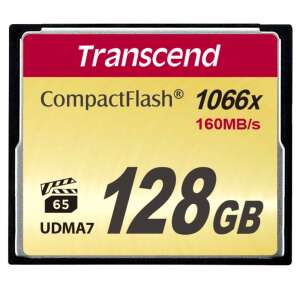 Transcend 128GB CompactFlash 1066x memóriakártya, UDMA7, 4K, MLC, akár 160MB/s olvasási sebességgel - Transcend