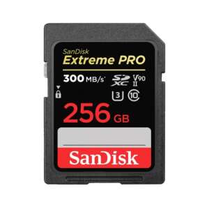 SanDisk Extreme PRO 256GB SDXC UHS-II memóriakártya, Class 10, 300MB/s olvasási sebesség - Memóriakártya