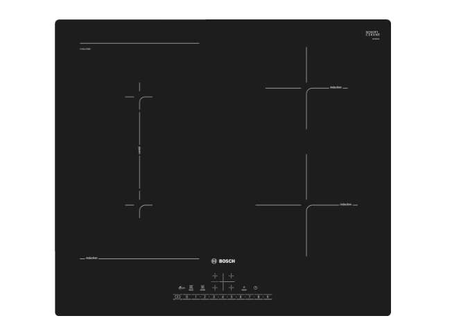 Bosch serie 6 pvs611fb5e főzőlap fekete beépített 60 cm zónás ind...