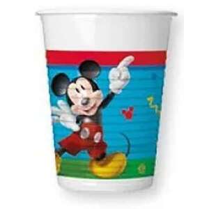 8-balenie 200 ml plastových pohárov s Mickey Mouse, ideálne pre detské párty - Jednorazové poháre