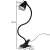 Izoxis black clip-on desk lamp with dimensions.