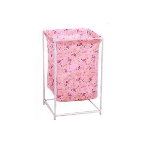 Wäschekorb mit Flamingos in Rosa mit Metallgestell - Wäschekörbe