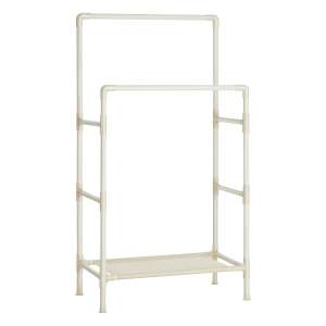 Kovový stojan na oblečenie s policou, 84 x 154 x 44 cm, biely | SONGMICS