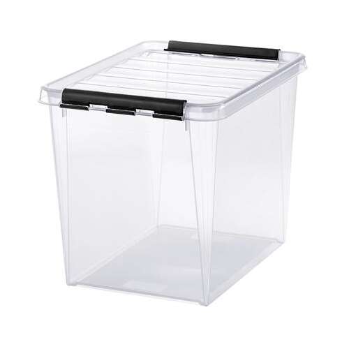 SMARTSTORE Classic 16 Cutie de depozitare transparentă de 25 litri cu mânere negre