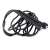 Black fitness jump rope VG-14314_CZ coiled up on a white background