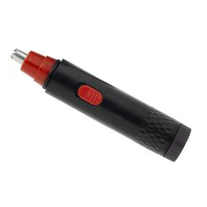 Nose and ear hair trimmer, black and red, battery operated - Nose and Ear Trimmer