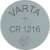 VARTA CR1216 lithium battery, top view