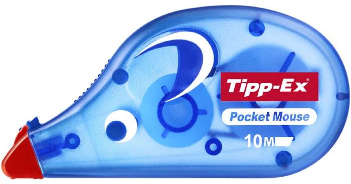 Confezione Da 10 Tipp-Ex Pocket Mouse - Nastri Correzione Bianchi, Corpo Traslucido, 10 Metri Ciascuno