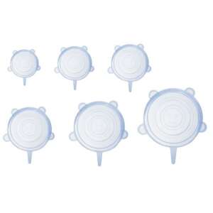 Silicone food cover, 15cm diameter, clear, reusable, airtight, for bowls, plates, cups - Pot Lid
