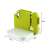 Mini bag sealer, green and white, with dimensions