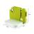 Mini bag sealer, green and white, with dimensions