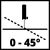 0-45 fokos vágási szög szimbólum csempevágóhoz