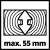 Einhell TC-MS 2112 miter saw, maximum cutting depth 55 mm