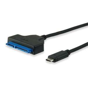 Equip USB-C - SATA adapter kábel, fekete, ferde nézet - Equip