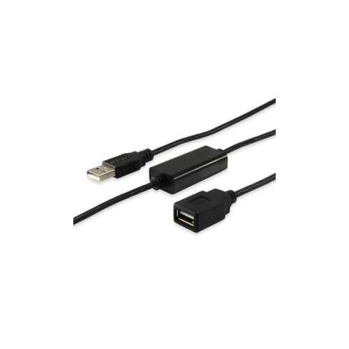 Predlžovací kábel USB 2.0 Equip, aktívny, 10 metrov, čierny
