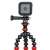 Trepied Joby GorillaPod Magnetic mini, negru și roșu, cu o cameră GoPro atașată