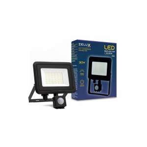 Zelux 30W LED Reflektor mozgásérzékelővel, IP65 vízálló, 2550 Lumen, 4000K - Stúdiófény és Reflektor