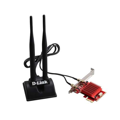 D-Link DWA-X582 AX3000 Wi-Fi 6 PCIe adapter Bluetooth 5.1-vel, kettős sávos vezeték nélküli hálózati kártya két antennával - Hálózati kártya