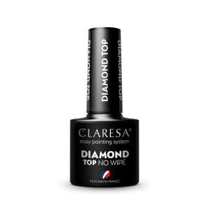 Claresa Diamond Top No Wipe UV/LED Top Coat żelowy, wysoki połysk, bez wycierania, odporny na zarysowania, łatwy system malowania - Nail Primer & Cover Gel