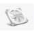 NZXT F140 RGB 140mm white PC fan with addressable RGB lighting, angled view