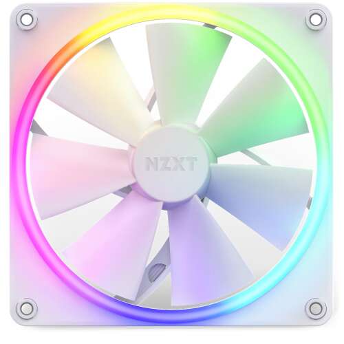 NZXT F140 RGB White PC Fan with Rainbow Lighting