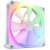NZXT F140 RGB 140mm white PC fan with addressable RGB lighting, side view