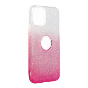 Etui Forcell iPhone 11 Pro Brokatowe - Srebrno-Różowe - Forcell