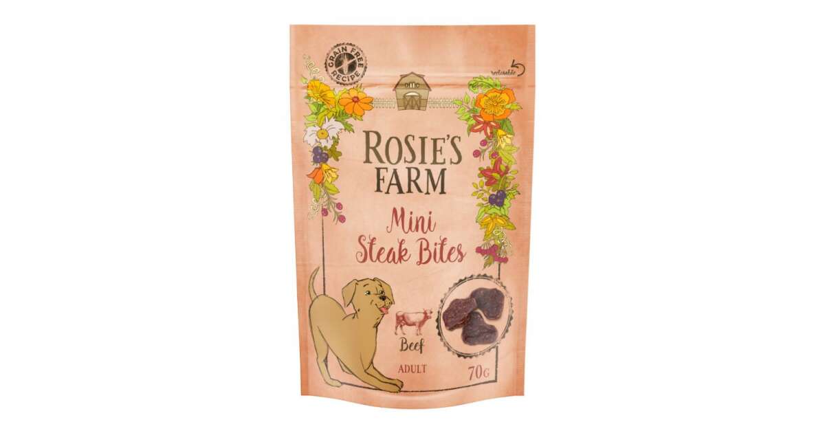 Rosie's Farm Snacks "Mini Steak Bites" marha Pepita.hu