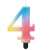 Lumanare aniversara pentru tort, Godan, Cifra 4, 8 cm, Multicolor 50282738