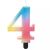 Lumanare aniversara pentru tort, Godan, Cifra 4, 8 cm, Multicolor 50282738