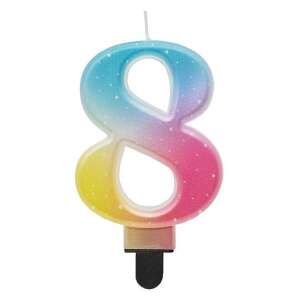 Pastel ombre number 8 birthday candle - Birthday Candle & Cake Topper