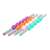 Set of 4 massage rollers with 5 spiky balls, in purple, orange, pink, and turquoise blue