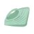 Side view of Praktikus corner sink organizer, green plastic sponge and dish soap holder