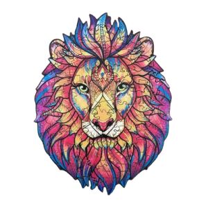 Fa Kirakós Lion Head Puzzle, 148x210 mm, wooden jigsaw puzzle - Puzzle