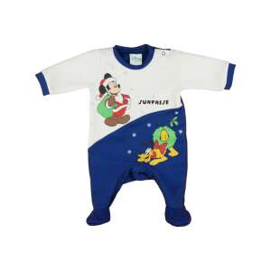 Disney Mickey és Plútó karácsonyi babaruházat, fehér és kék, hosszú ujjú, lábbal, puha bolyhos béléssel - Baba & Gyerek divat