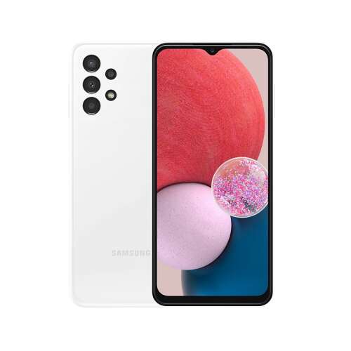 Samsung Galaxy A13 fehér okostelefon elölről és hátulról